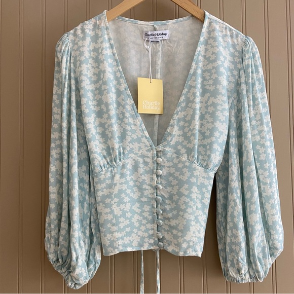 Charlie Holiday Tops - NWT Charlie Holiday Floral Corset Like Blouse Top Women’s Size 6